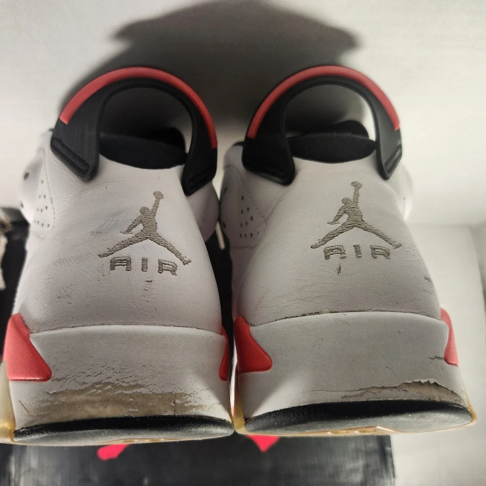 Men's Jordan 6 Retro White/Infrared Sneakers - Picture 8 of 9